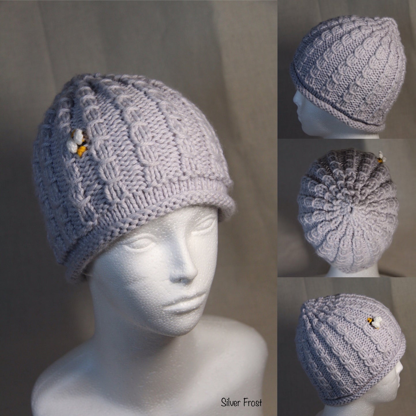 Silver Frost - Cabled Bonnet