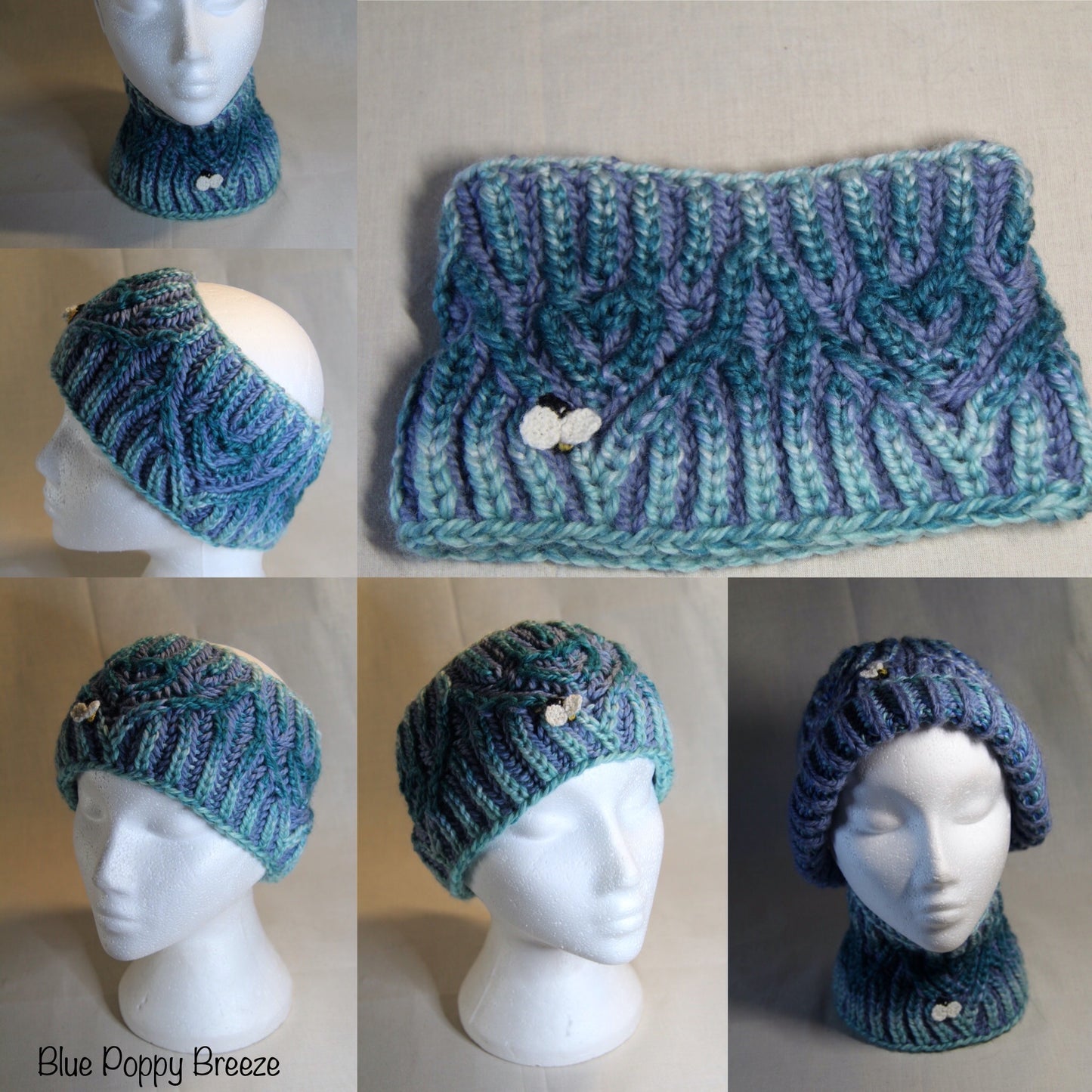Blue Poppy Breeze - Merino Ear Warmer