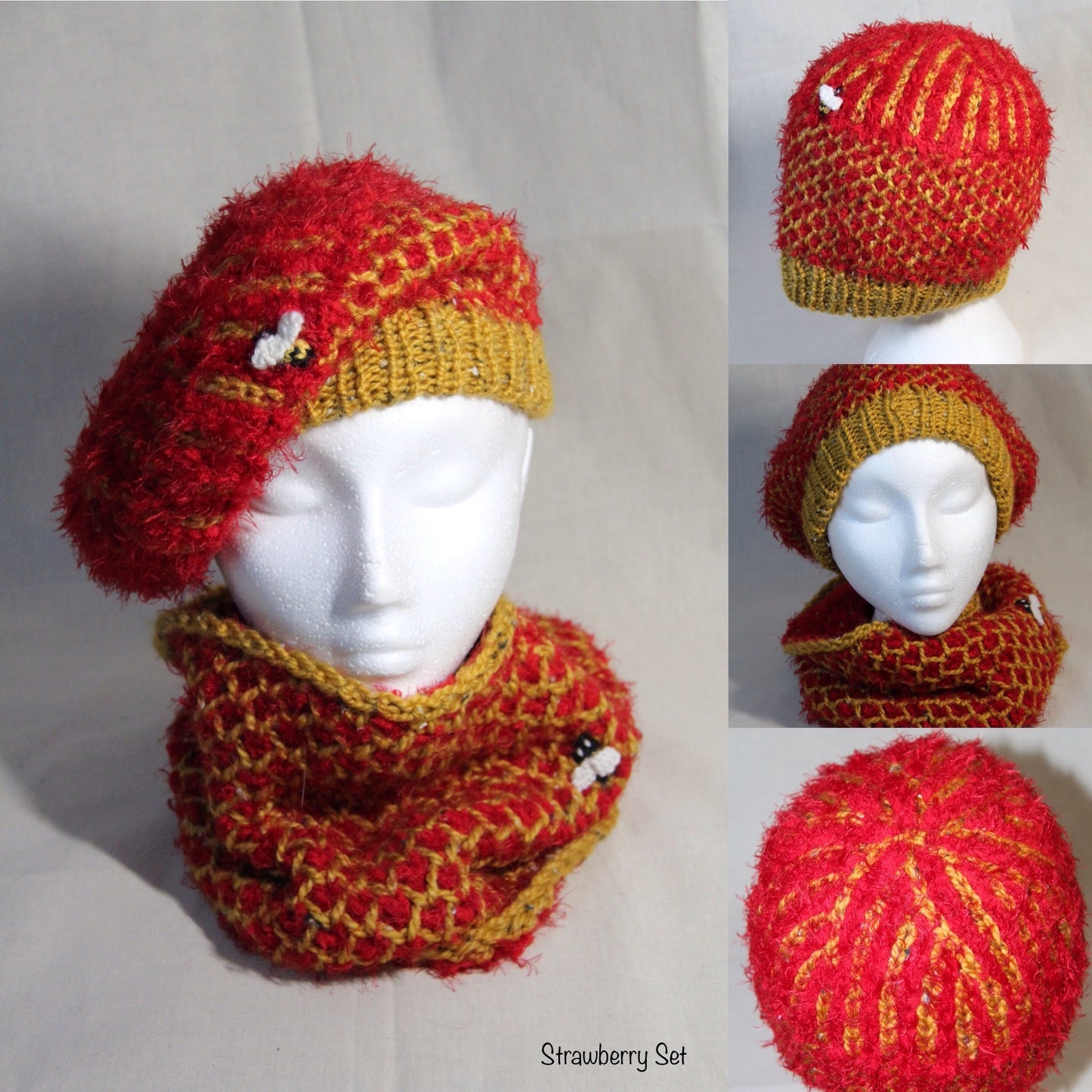 The Strawberry Bonnet and Cowl Set