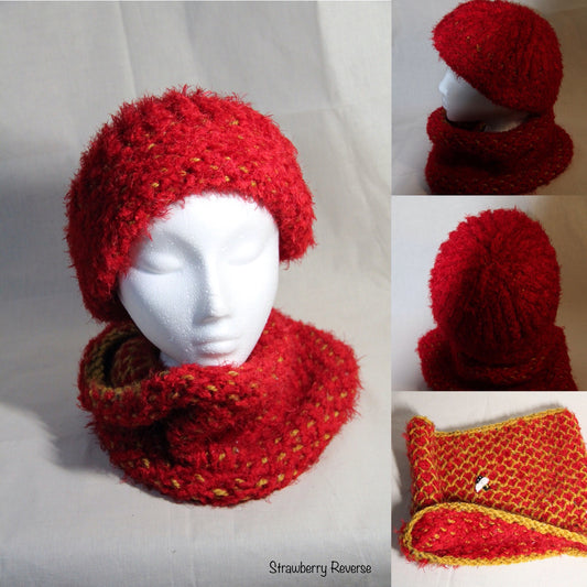 The Strawberry Bonnet and Cowl Set